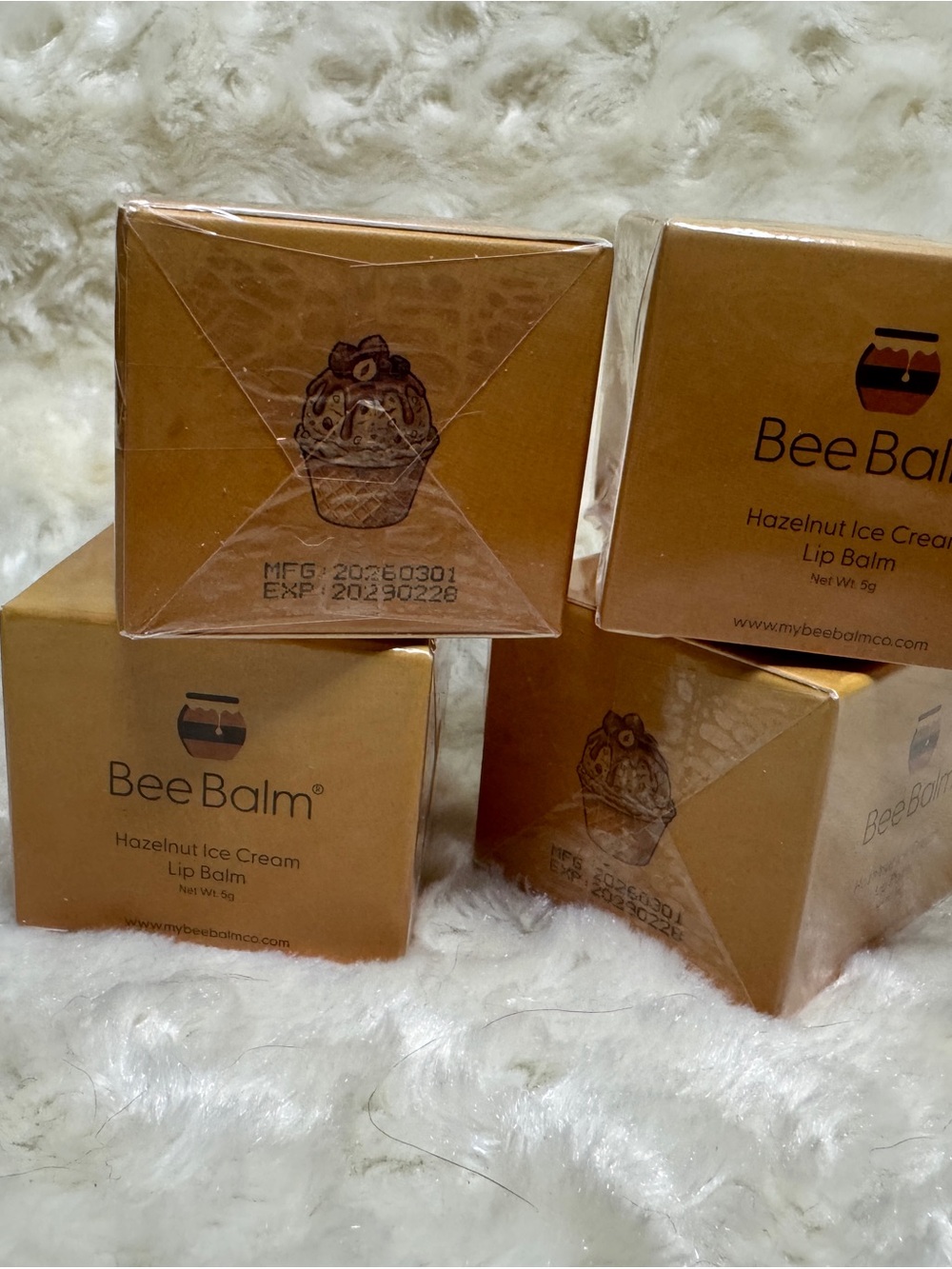 BeeBalm Hazelnut Ice Cream Lip Balm — Gold Pack
